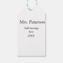 新学期先生の評価の追加の年次クラス ギフトタグ