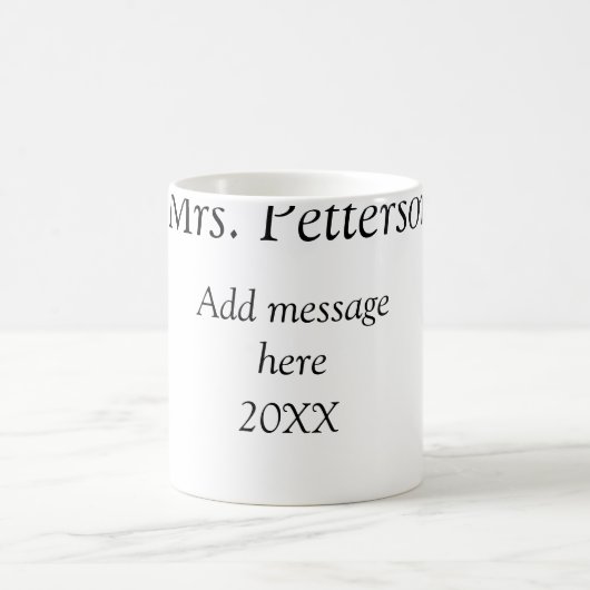 新学期先生の評価の追加の年次クラス コーヒーマグカップ (中央)