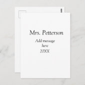 新学期先生の評価の追加の年次クラス ポストカード (正面/裏面)