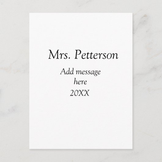 新学期先生の評価の追加の年次クラス ポストカード (正面)