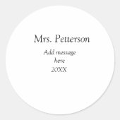 新学期先生の評価の追加の年次クラス ラウンドシール (正面)