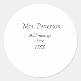 新学期先生の評価の追加の年次クラス ラウンドシール