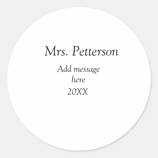 新学期先生の評価の追加の年次クラス ラウンドシール (正面)