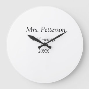 新学期先生の評価の追加の年次クラス ラージ壁時計