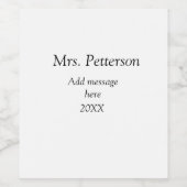 新学期先生の評価の追加の年次クラス ワインラベル (シングルラベル)