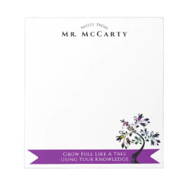 新学期先生カラフルフローラツリカスタムー ノートパッド