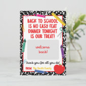 新学期先生ギフトカードホルダー 招待状 (スタンド正面)