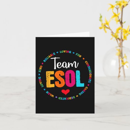 新学期先生クルー学生 – Team ESOL カード (黄色い花)