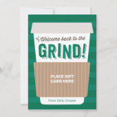 新学期先生コーヒーギフトカードホルダー 招待状 (正面)