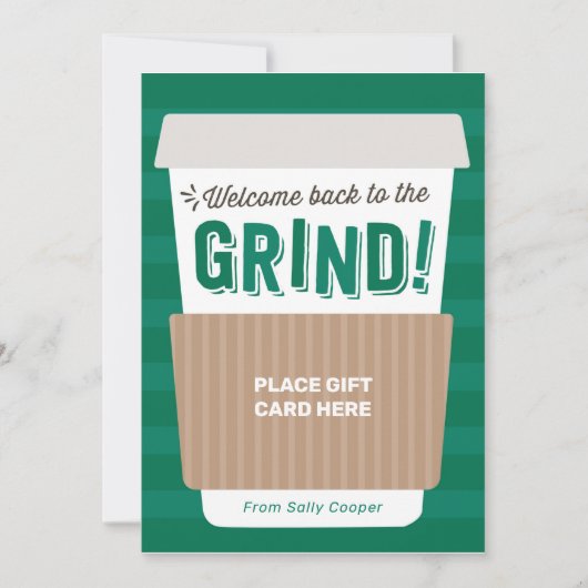 新学期先生コーヒーギフトカードホルダー 招待状 (正面)