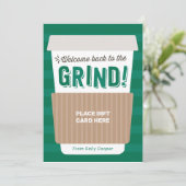 新学期先生コーヒーギフトカードホルダー 招待状 (スタンド正面)