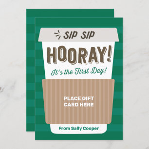 新学期先生コーヒーギフトカードホルダー 招待状