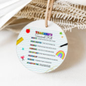 新学期先生サバイバルキットラウンド フェイバータグ