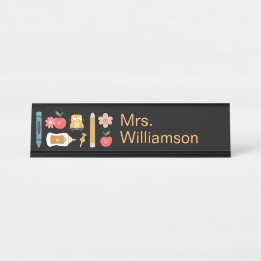 新学期先生スクール用品の個人設定 デスクネームプレート (正面)