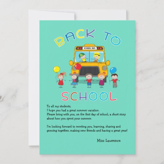 新学期先生ズアイスブレーカーノテカード 招待状 (正面)