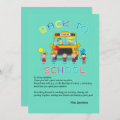 新学期先生ズアイスブレーカーノテカード 招待状 (正面/裏面)