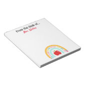 新学期先生パーソナライズされたのリンゴ ノートパッド (アングル)