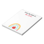 新学期先生パーソナライズされたのリンゴ ノートパッド (回転)