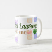 新学期先生名タイトルsucculents plant コーヒーマグカップ (正面右)