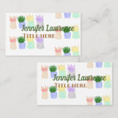 新学期先生名タイトルsucculents plant 名刺 (正面/裏面)