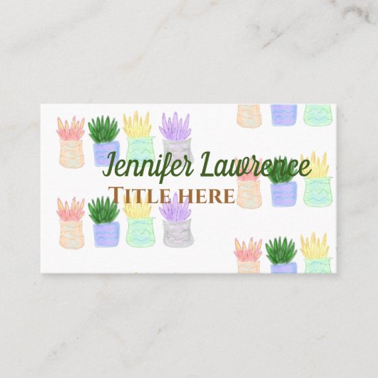 新学期先生名タイトルsucculents plant 名刺 (正面)