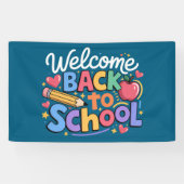 新学期先生学校初日おもしろい 横断幕 (横)