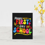 新学期先生学生幸せな初日 カード (黄色い花)