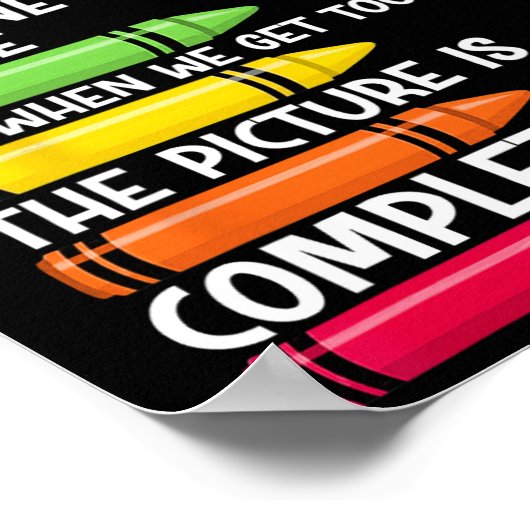 新学期先生我々はクレヨンの箱のようなものである ポスター (角)