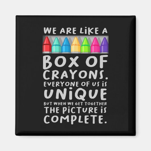 新学期先生我々はクレヨンの箱のようなものである マグネット (正面)