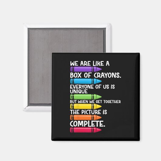 新学期先生我々はクレヨンの箱のようなものである マグネット (正面/裏面)
