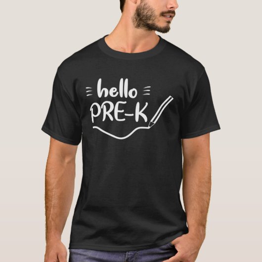 新学期先生2021 2022 Hello Pre K Write Tシャツ (正面)