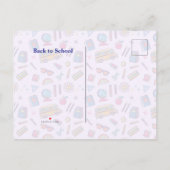 新学期初日のおめでとうございます ようこそ インビテーションポストカード (裏面)