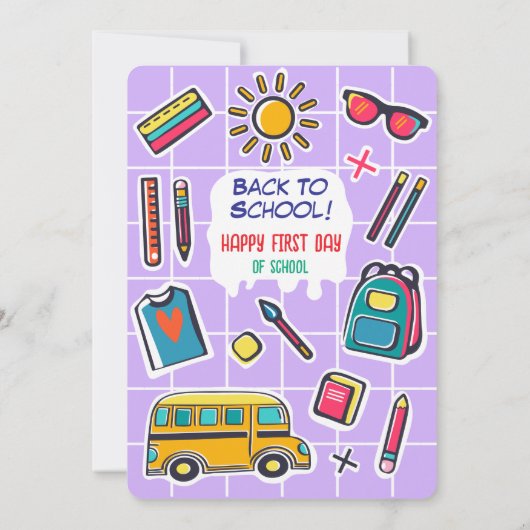 新学期初日のおめでとうございます ようこそ 招待状 (裏面)