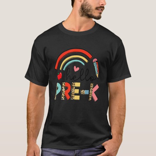 新学期初日ハロープレKレオパードレインブ Tシャツ (正面)