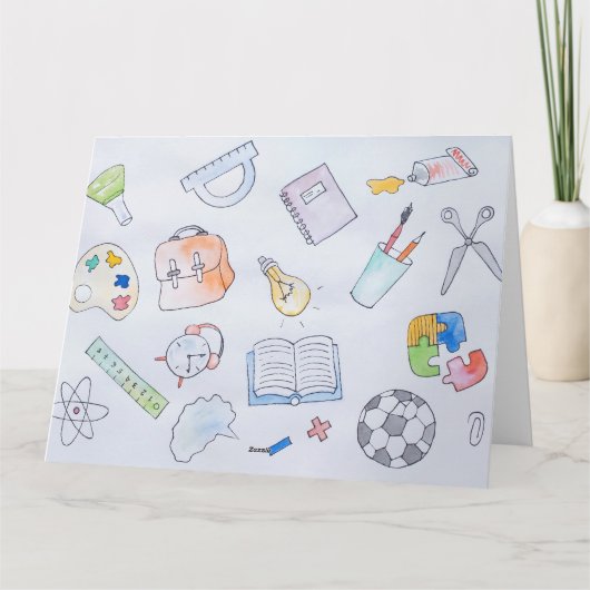 新学期勉強用品、学校 カード (裏面)