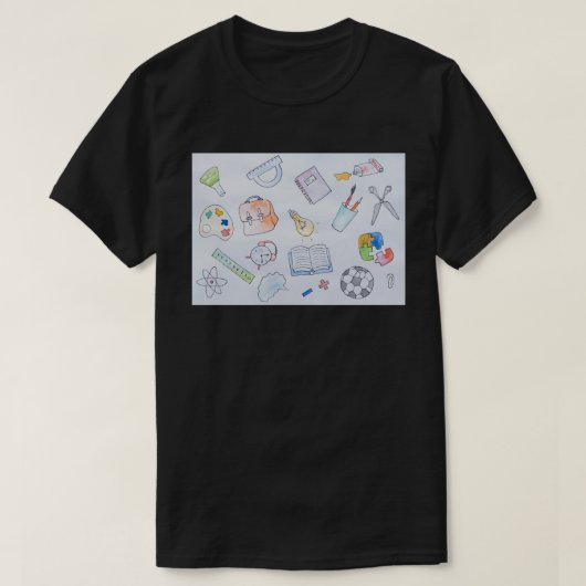 新学期勉強用品、学校 Tシャツ (デザイン正面)