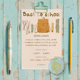 新学期友達サプライ ドライブ ファンドレイジ 招待状