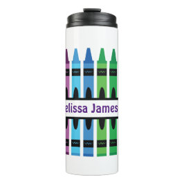 新学期名カラフルモノグラムクレヨン タンブラー