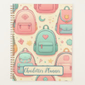 新学期名前をカスタムするバックパックパターン プランナー手帳 (正面)