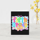 新学期名門私立校風の5級コケットボーガールズ カード (黄色い花)