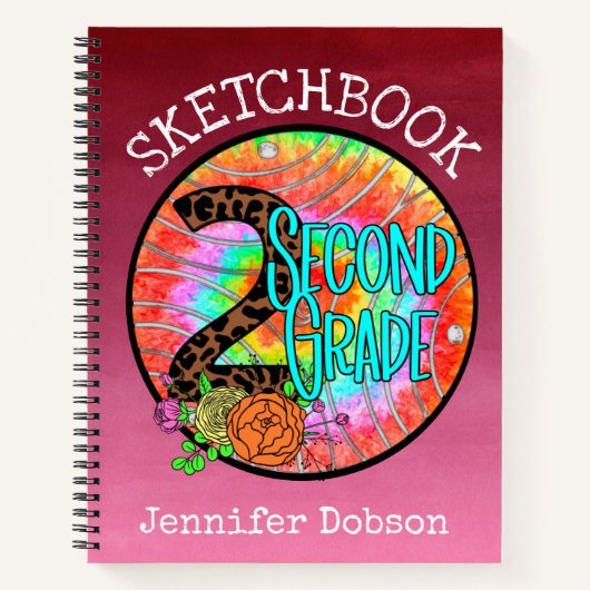 新学期向けの2年生用スケッチブック ノートブック (正面)