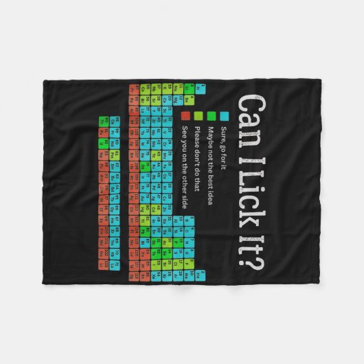 新学期周期表おもしろいをクリックできるか フリースブランケット (正面(横))