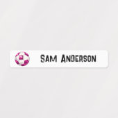 新学期女子サッカーの子供の名前 ラベル (デザイン1)