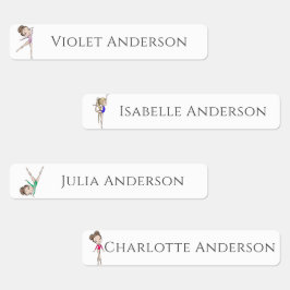 新学期女子体操キッズ名 ラベル