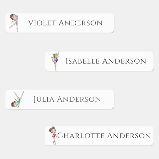 新学期女子体操キッズ名 ラベル (グループ)