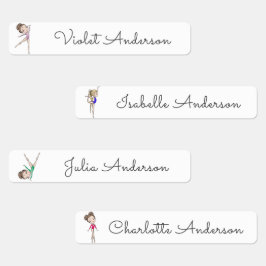 新学期女子体操キッズ名 ラベル