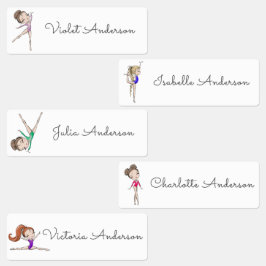 新学期女子体操キッズ名 ラベル