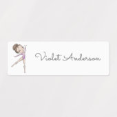 新学期女子体操キッズ名 ラベル (デザイン1)