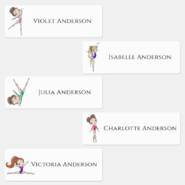 新学期女子体操キッズ名 ラベル
