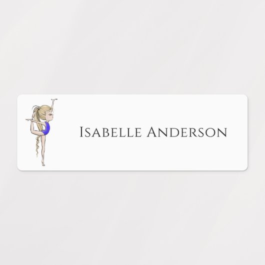 新学期女子体操キッズ名 ラベル (デザイン2)